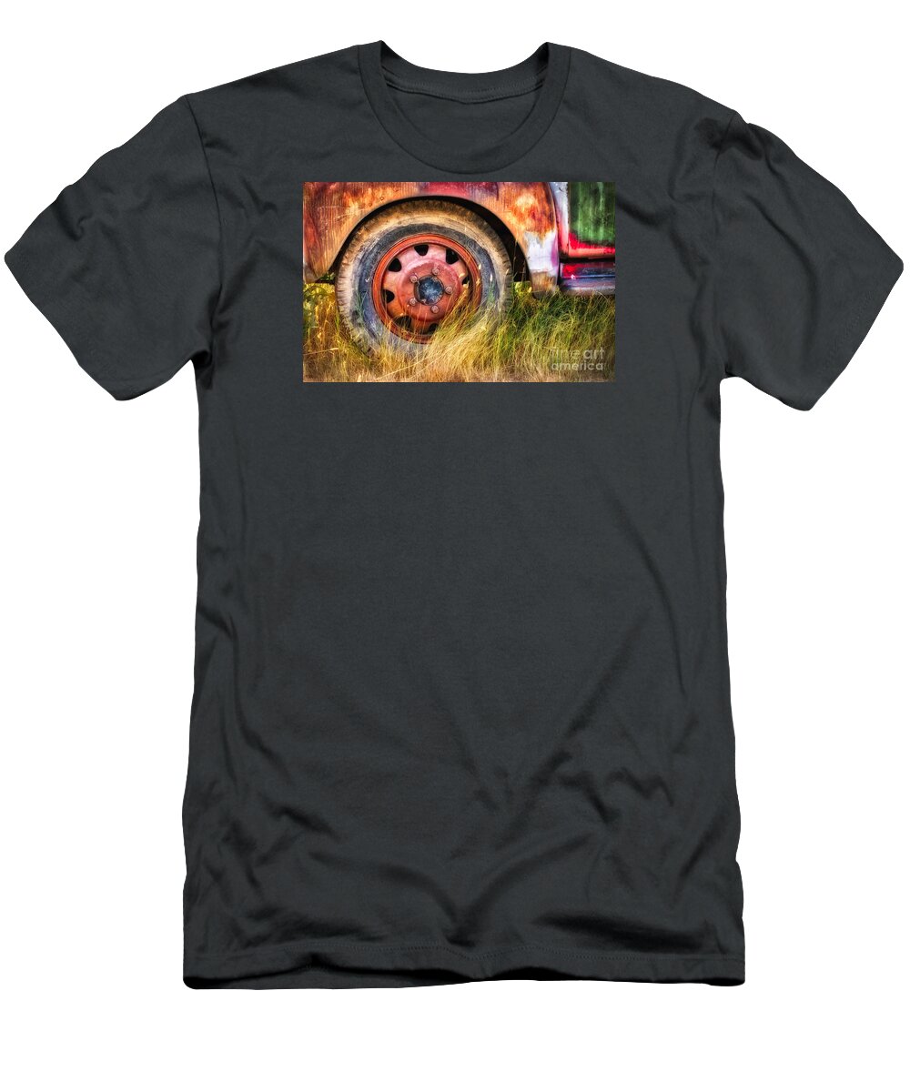 Abandon T-Shirt featuring the photograph Junkyard Color by Jerry Fornarotto