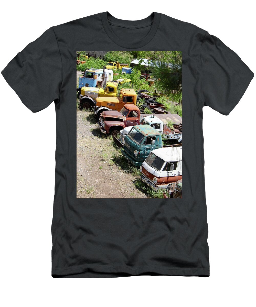 Cars T-Shirt featuring the photograph Junkyard Rainbow by Suzanne Oesterling