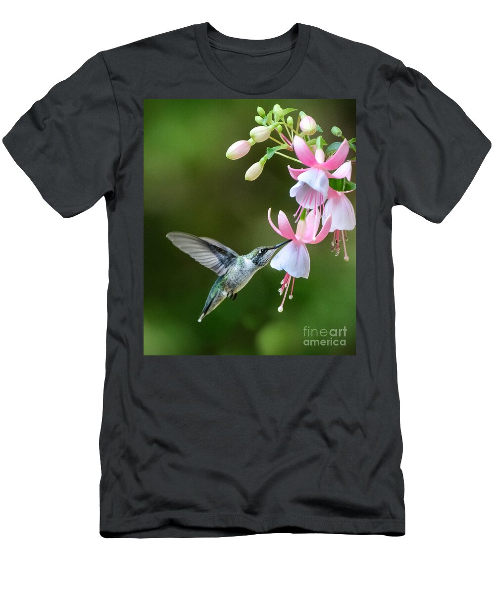 Hummingbird T-Shirt featuring the photograph Just a Sip by Amy Porter