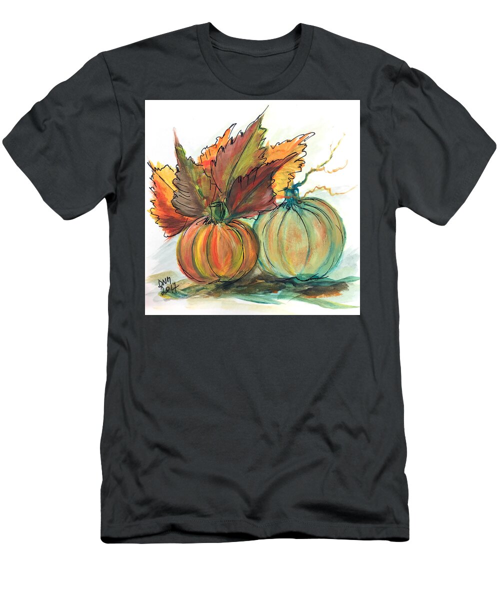 Pumpkins T-Shirt featuring the painting Just Pumpkins by Dorothy Maier