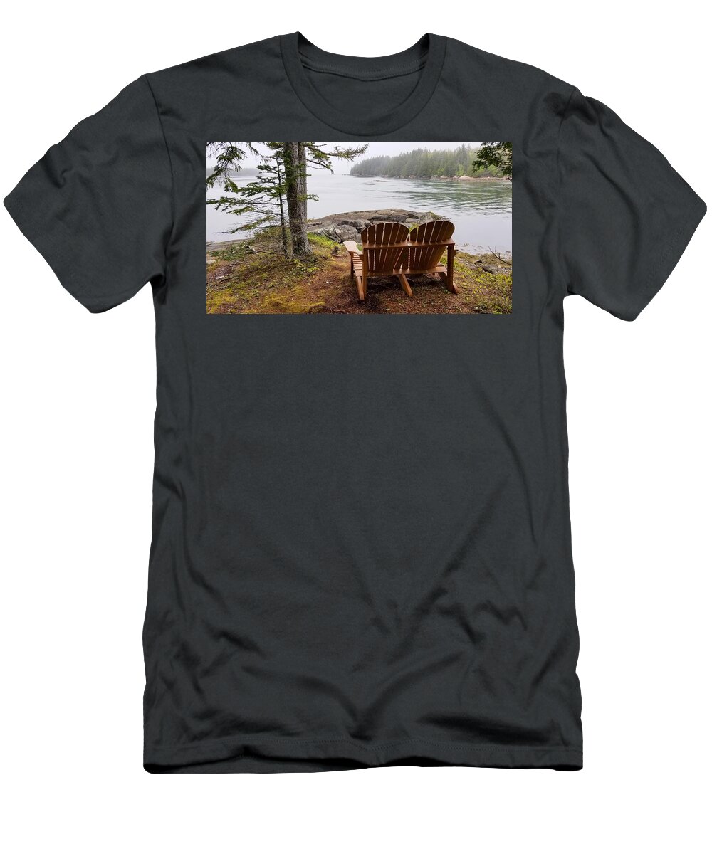 Bench T-Shirt featuring the photograph Just Us Two by Holly Ross