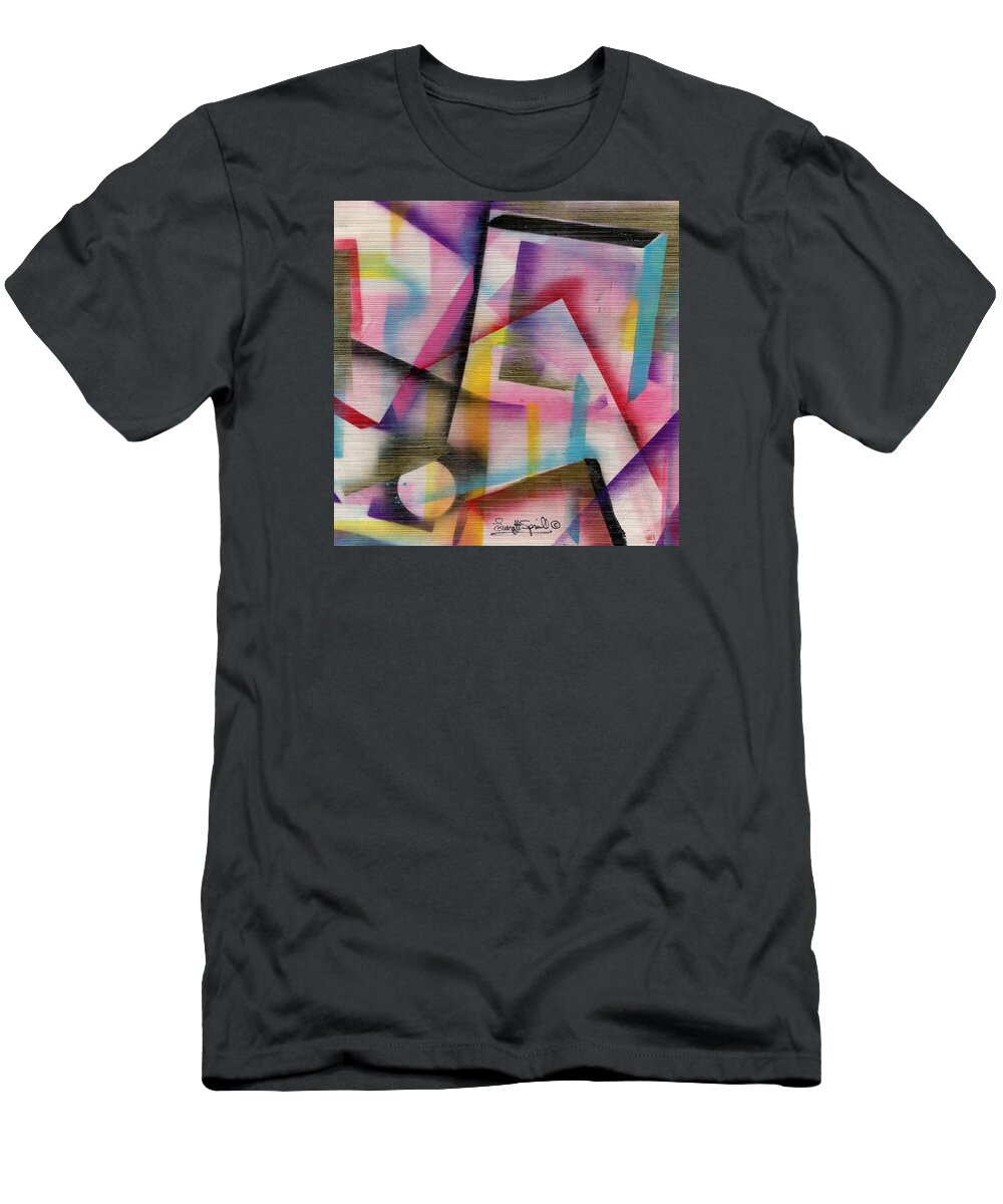 Everett Spruill T-Shirt featuring the painting Juxtaposition - H by Everett Spruill