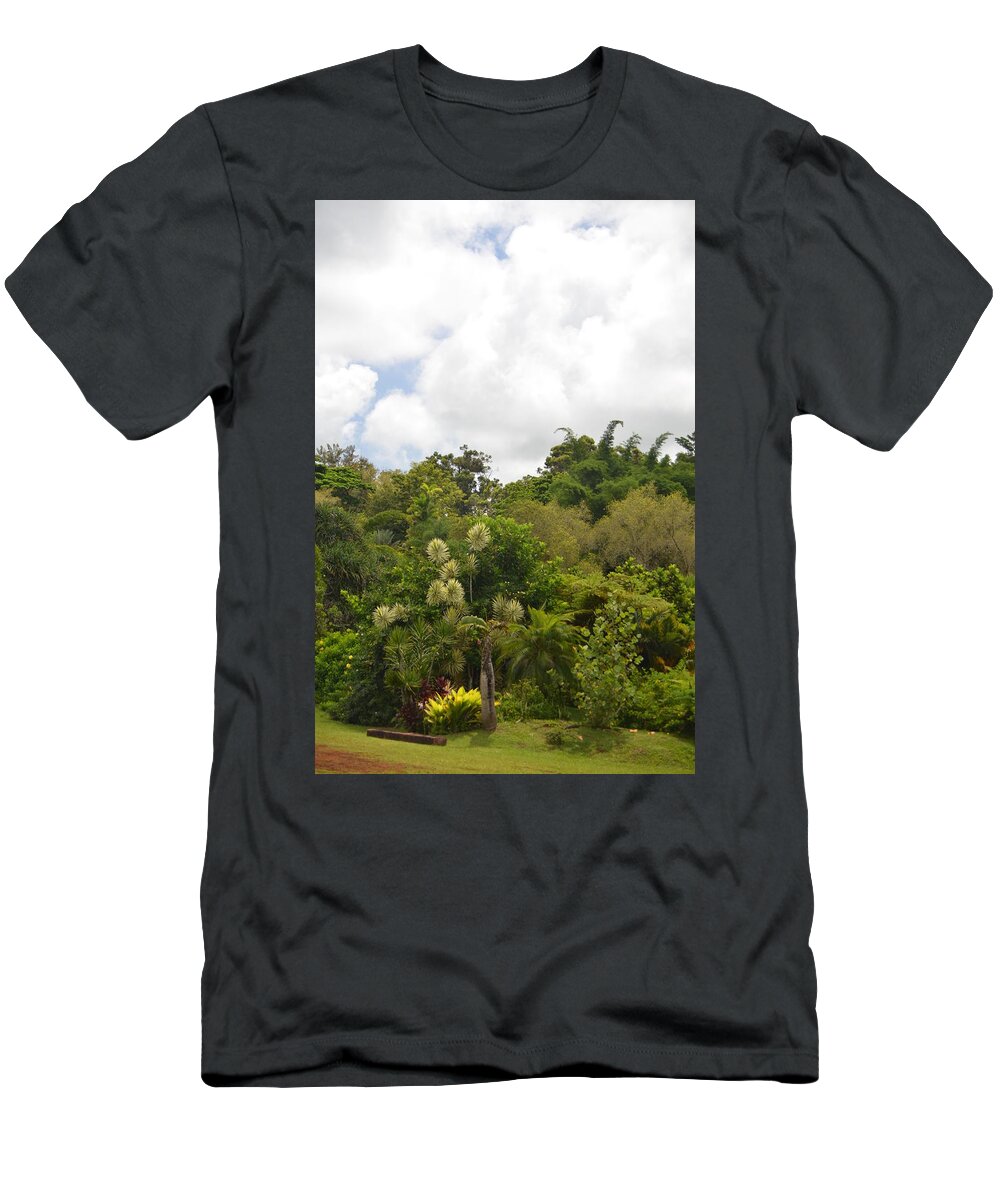 Kauai T-Shirt featuring the photograph Kauai Hindu Monastery Greenery by Amy Fose