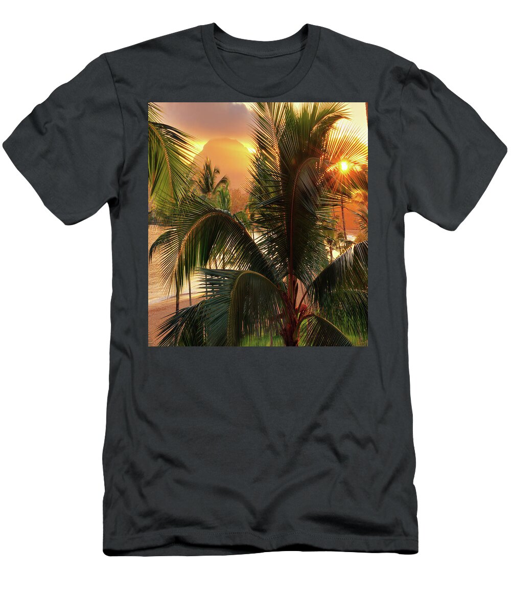 Olena Art T-Shirt featuring the photograph A tropical paradise in the middle of the Pacific Ocean Kauai, Hawaii by OLena Art by Lena Owens - Vibrant DESIGN