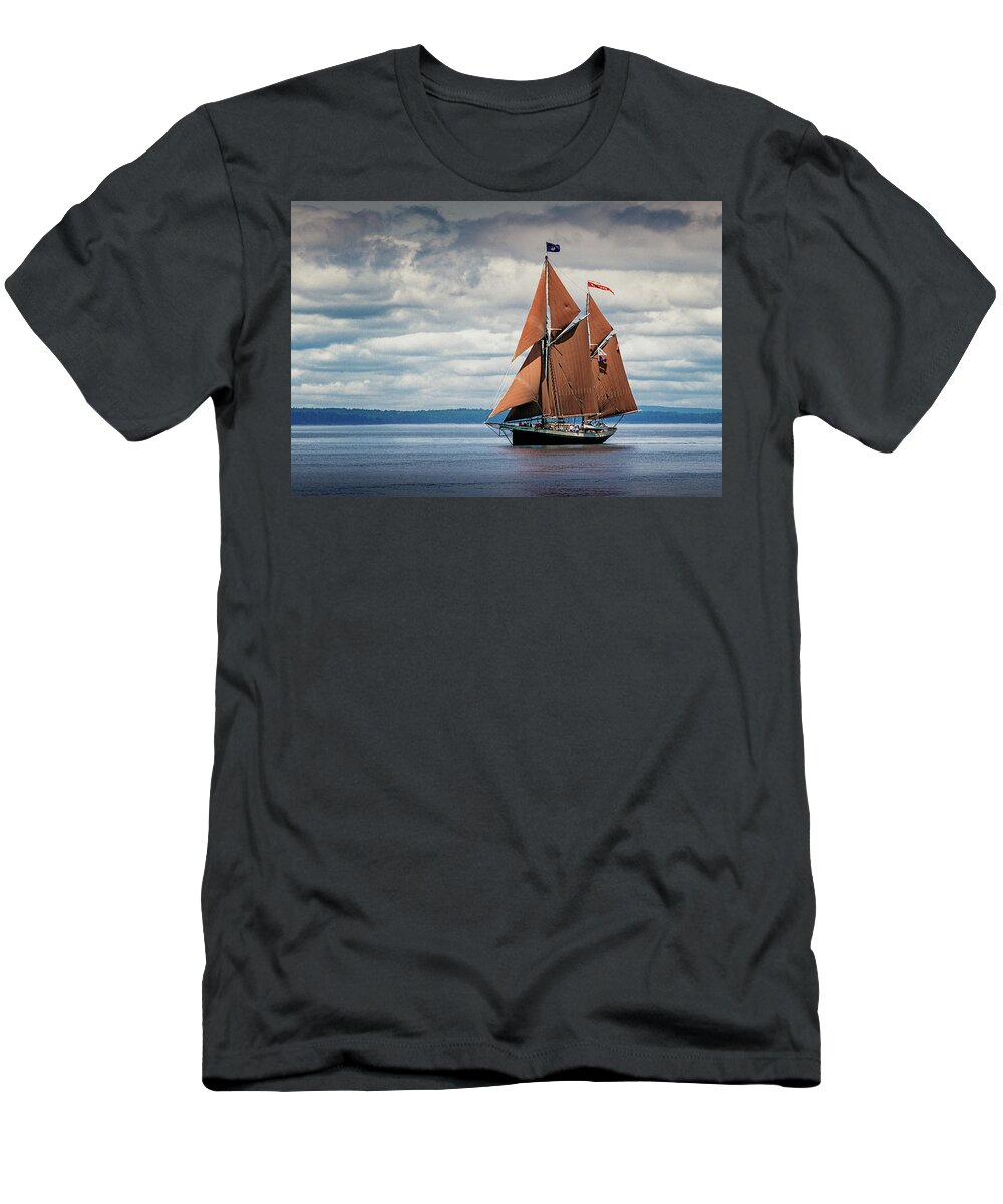 Windjammer T-Shirt featuring the photograph Ketch Angelique by Fred LeBlanc