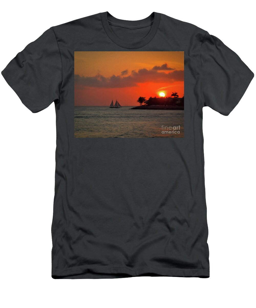 Key West T-Shirt featuring the photograph Keys sunset by Izet Kapetanovic
