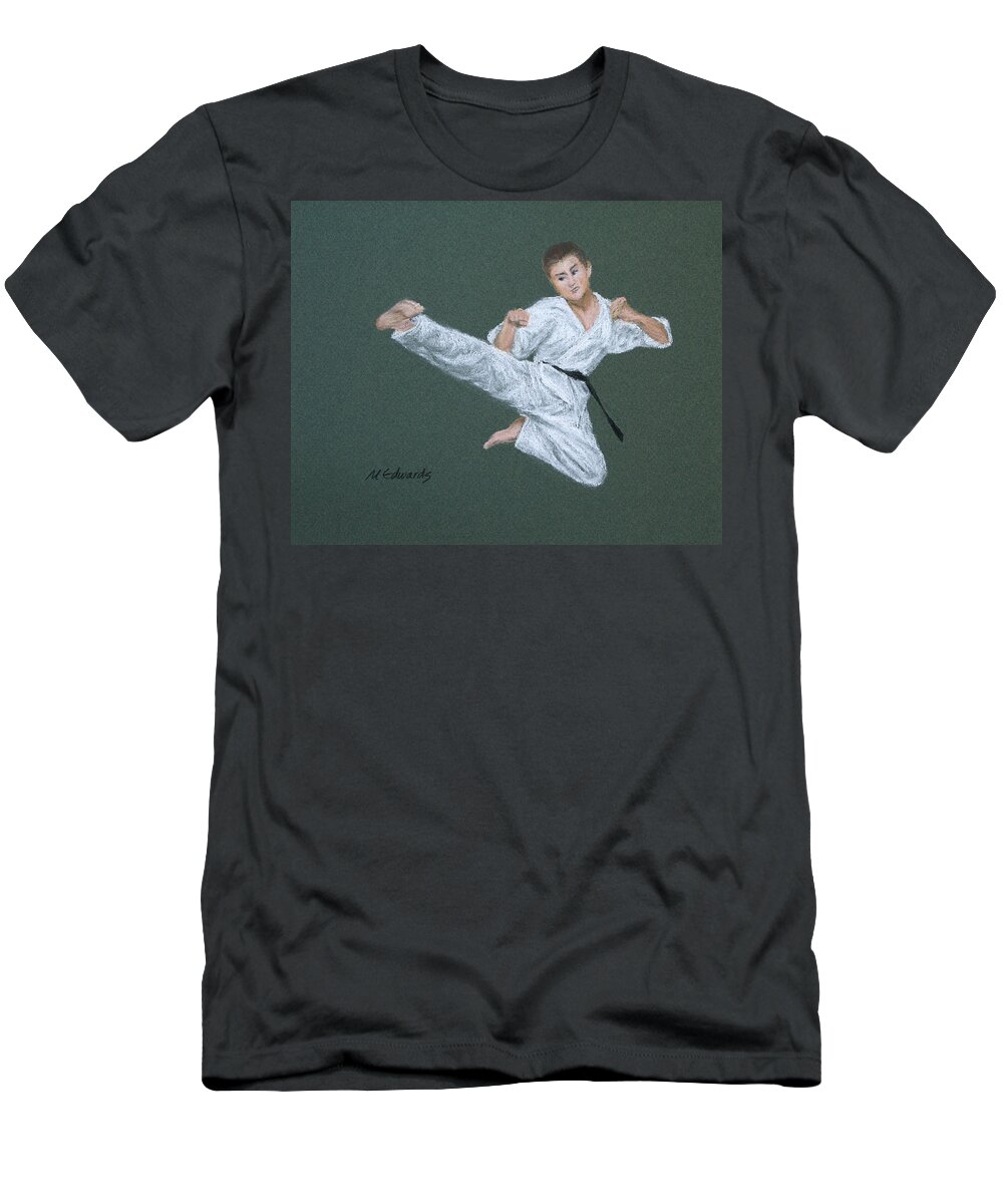 Kick T-Shirt featuring the pastel Kick Fighter by Marna Edwards Flavell