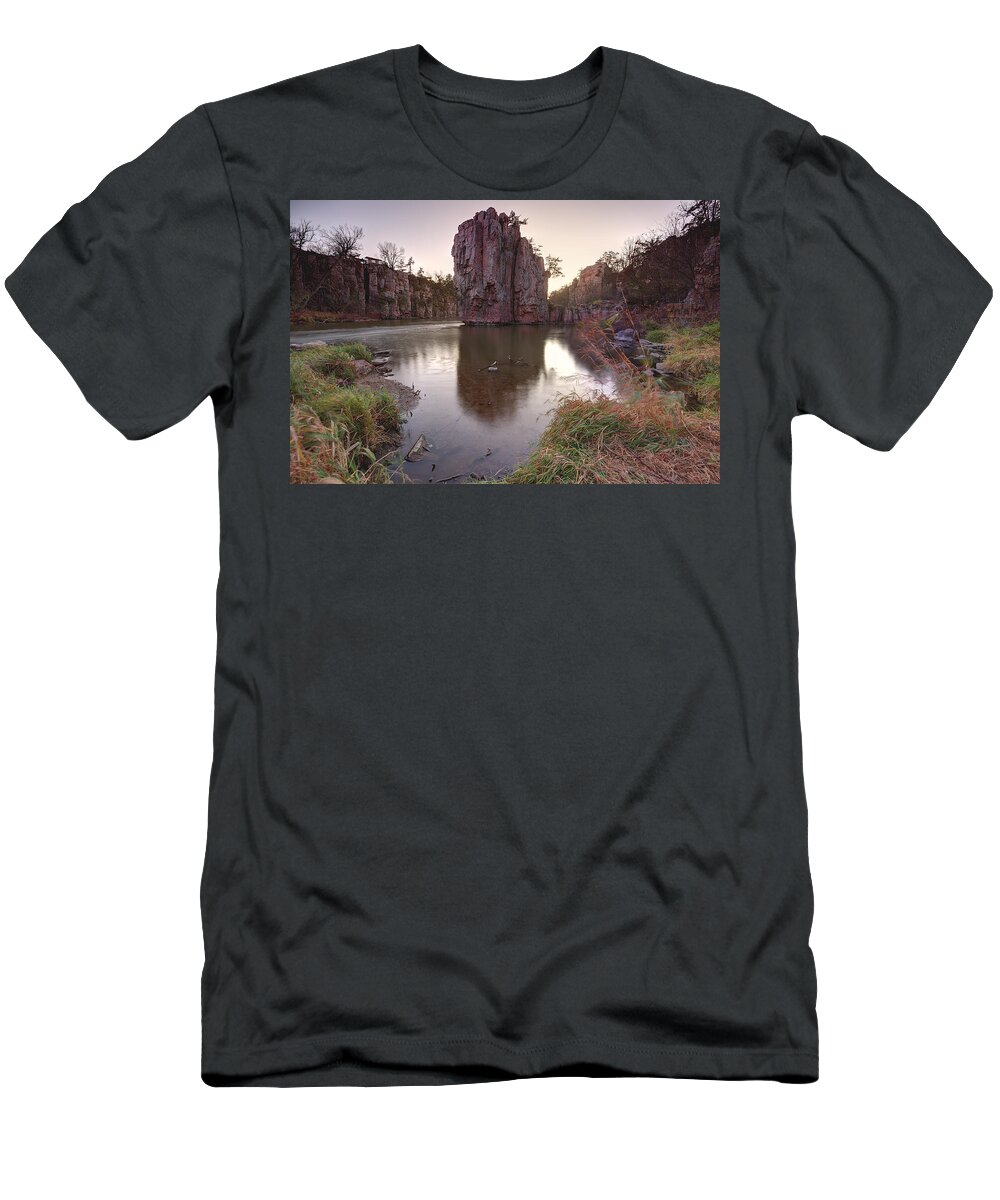 King And Queen Rock T-Shirt featuring the photograph King and Queen Rock sunset by Aaron J Groen