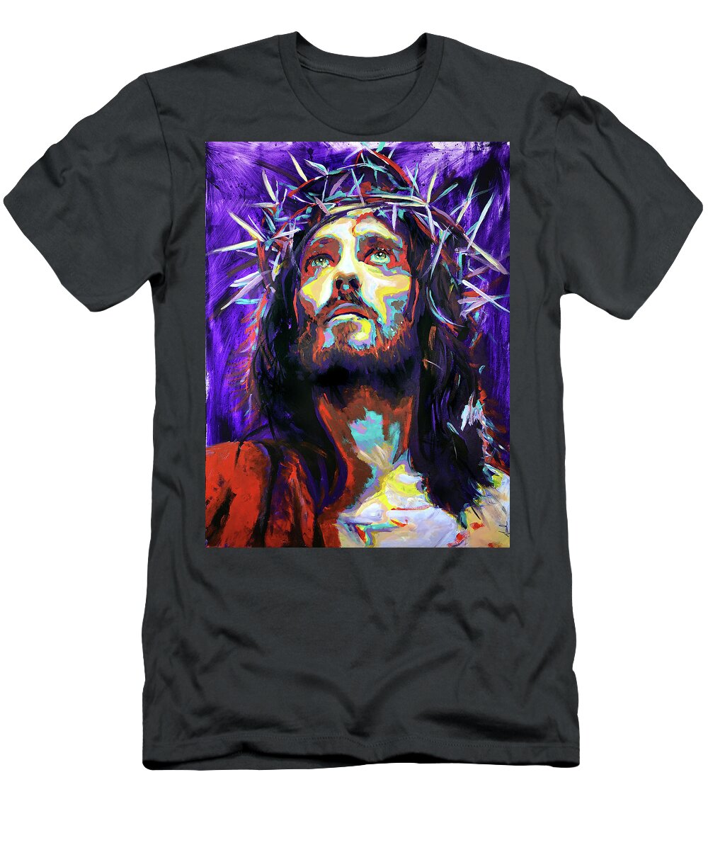 Crowning With Thorns T-Shirt featuring the painting King of Kings by Steve Gamba