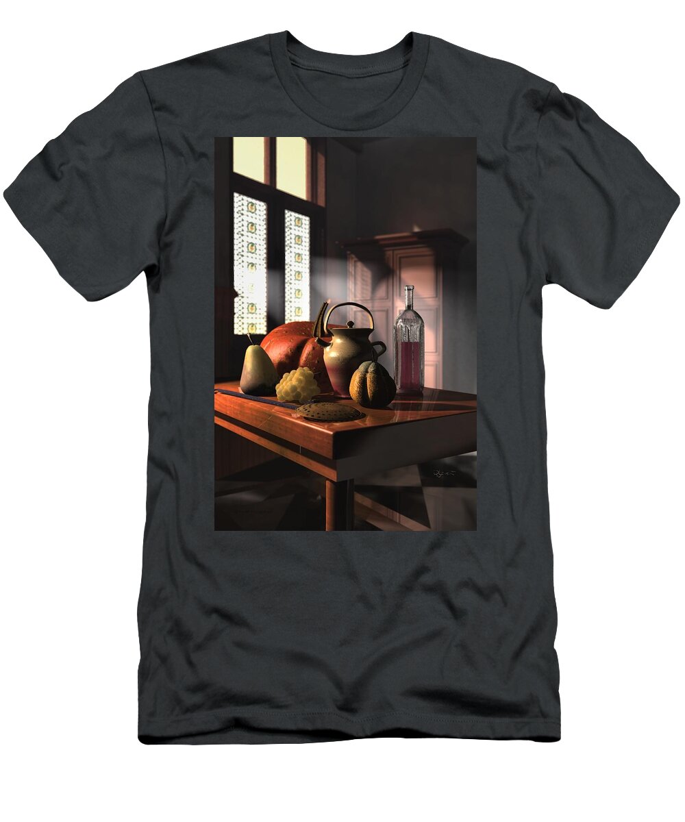 Still Life T-Shirt featuring the digital art Kinzeliin Still Life 1 by David Luebbert