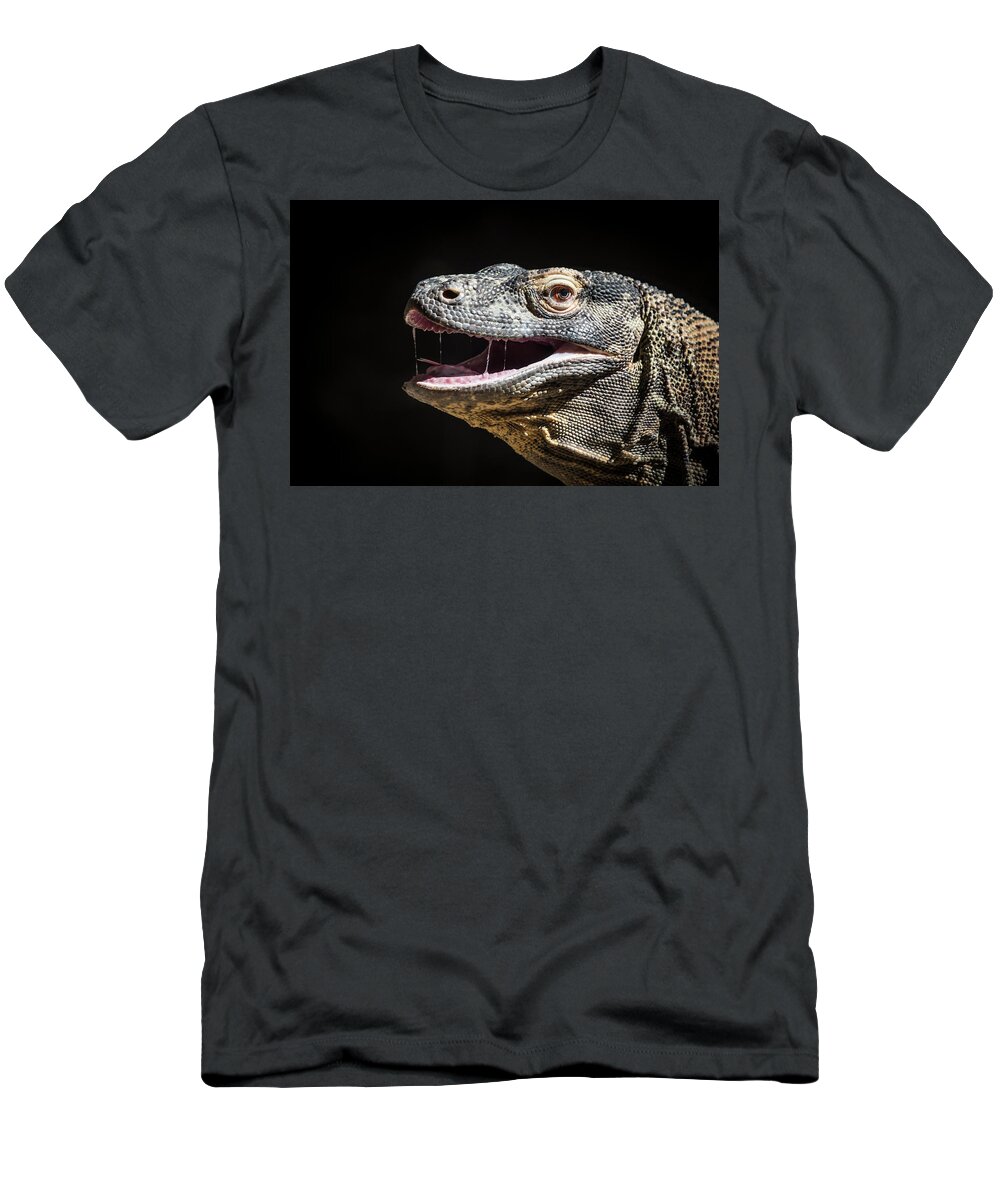 Zoo T-Shirt featuring the photograph Komodo Dragon Profile by Bill Cubitt