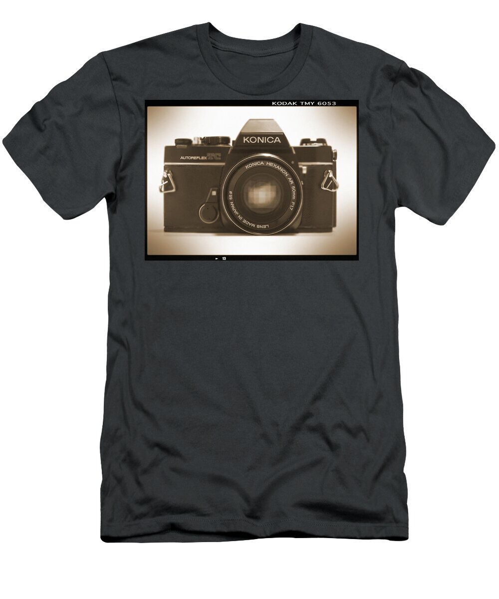 Vintage Film Camera T-Shirt featuring the photograph Konica TC 35mm Camera by Mike McGlothlen
