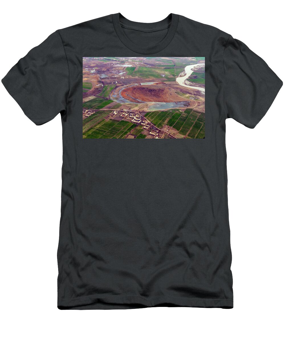 Central Asia T-Shirt featuring the photograph Kunduz Mound and Crops by SR Green