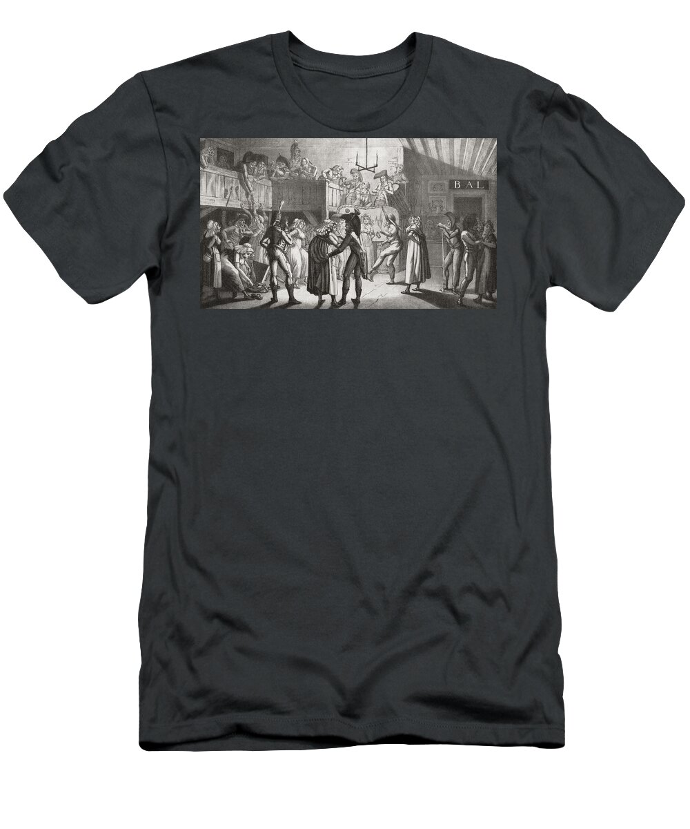 Welsh T-Shirt featuring the drawing La Bastringue, Or Gift Giving Dance by Vintage Design Pics