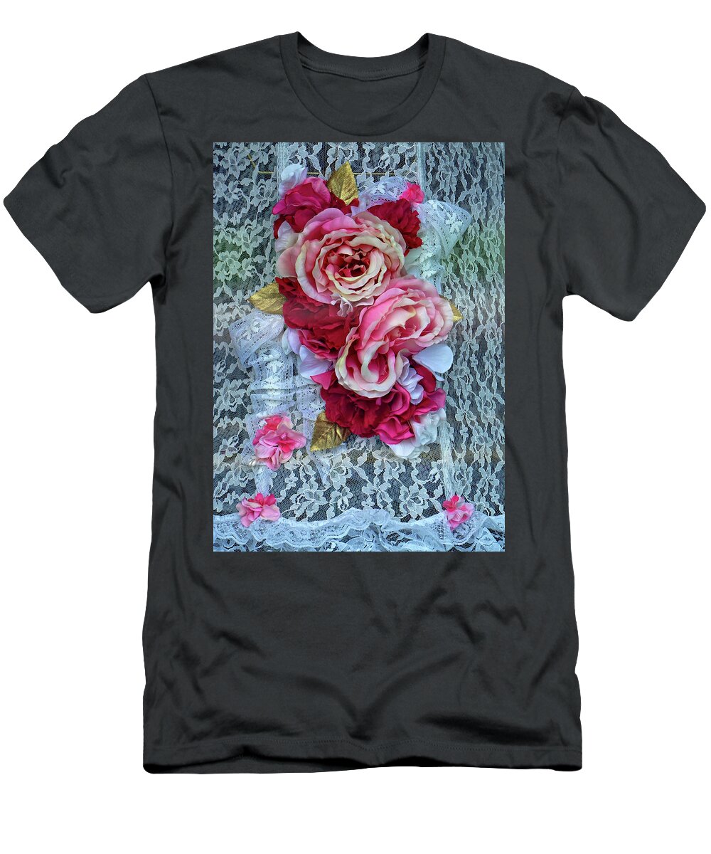 Beauty T-Shirt featuring the photograph Lace and Flowers by Dennis Dugan