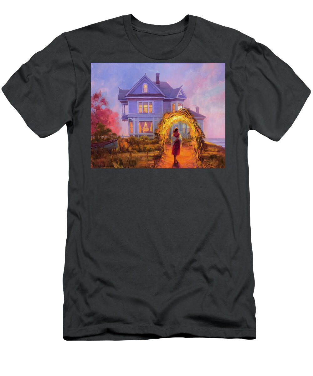 Woman T-Shirt featuring the painting Lady in Waiting by Steve Henderson
