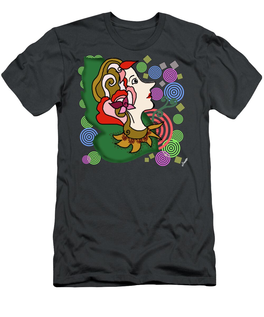 Art T-Shirt featuring the digital art Lady Petal Design by Pixel Artist