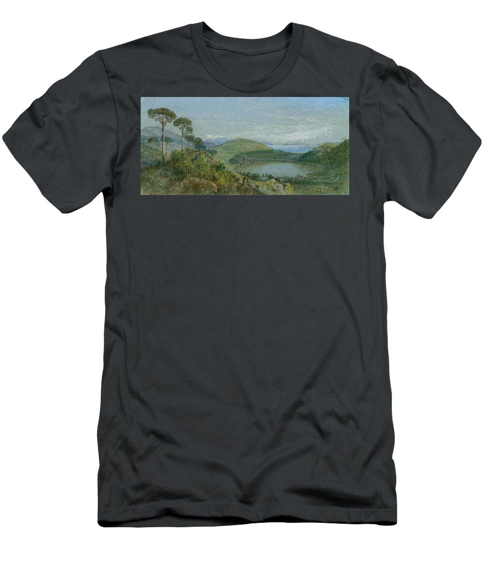 19th Century Art T-Shirt featuring the painting Lago Avernus by William Trost Richards