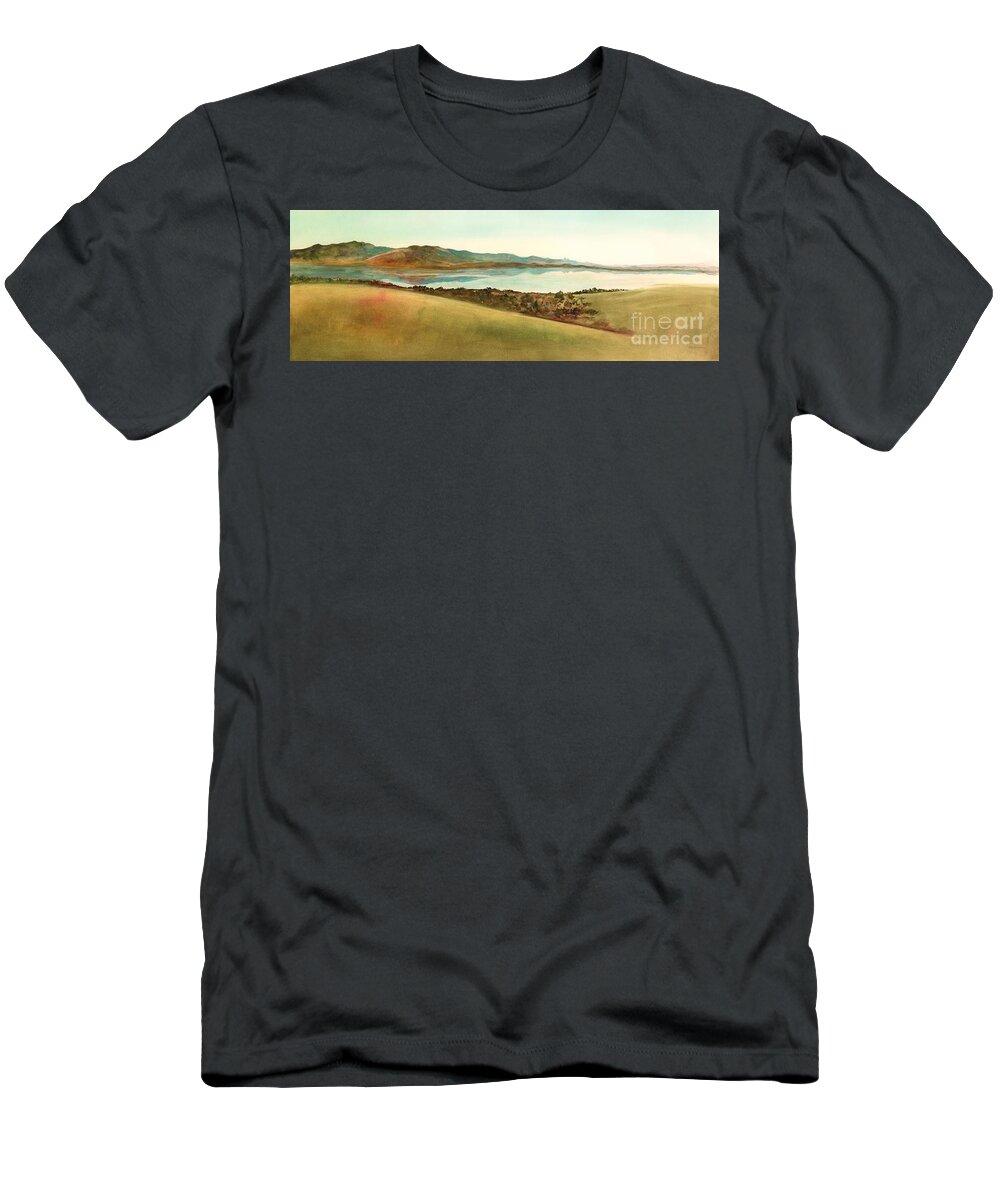 Sardinia T-Shirt featuring the painting Lago Del Coghinas by Amy Kirkpatrick