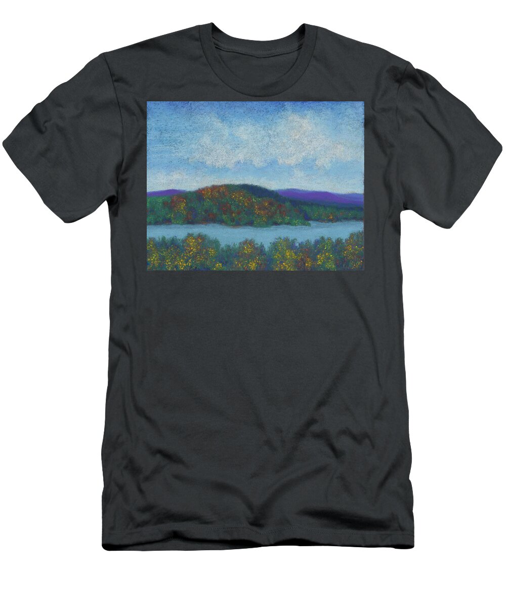 Lenox T-Shirt featuring the pastel Lake Mahkeenac by Anne Katzeff