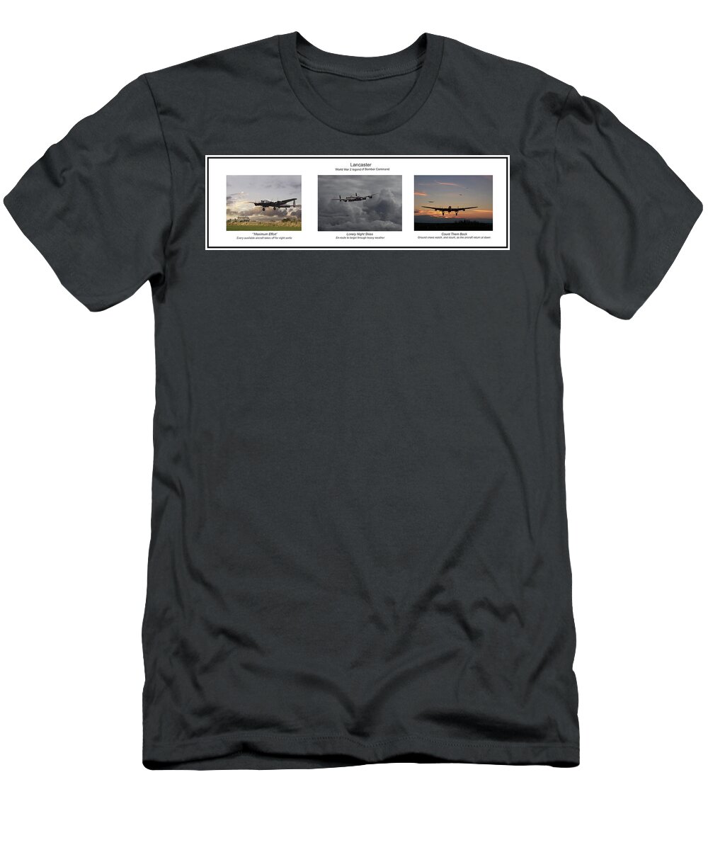 Aircraft T-Shirt featuring the digital art Lancaster - story board by Pat Speirs