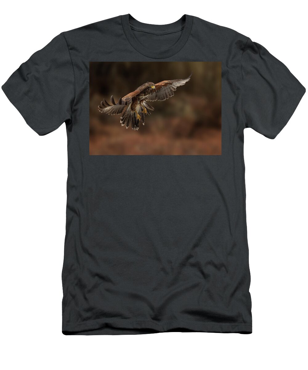 Bird T-Shirt featuring the photograph Landing Approach by Bruce Bonnett