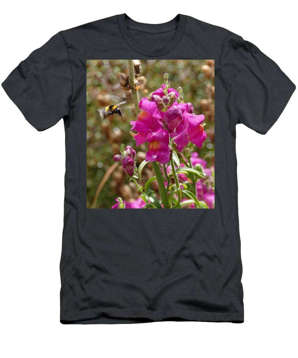 Dragon Skull T-Shirt featuring the photograph Landing Bumblebee by Ivana Westin