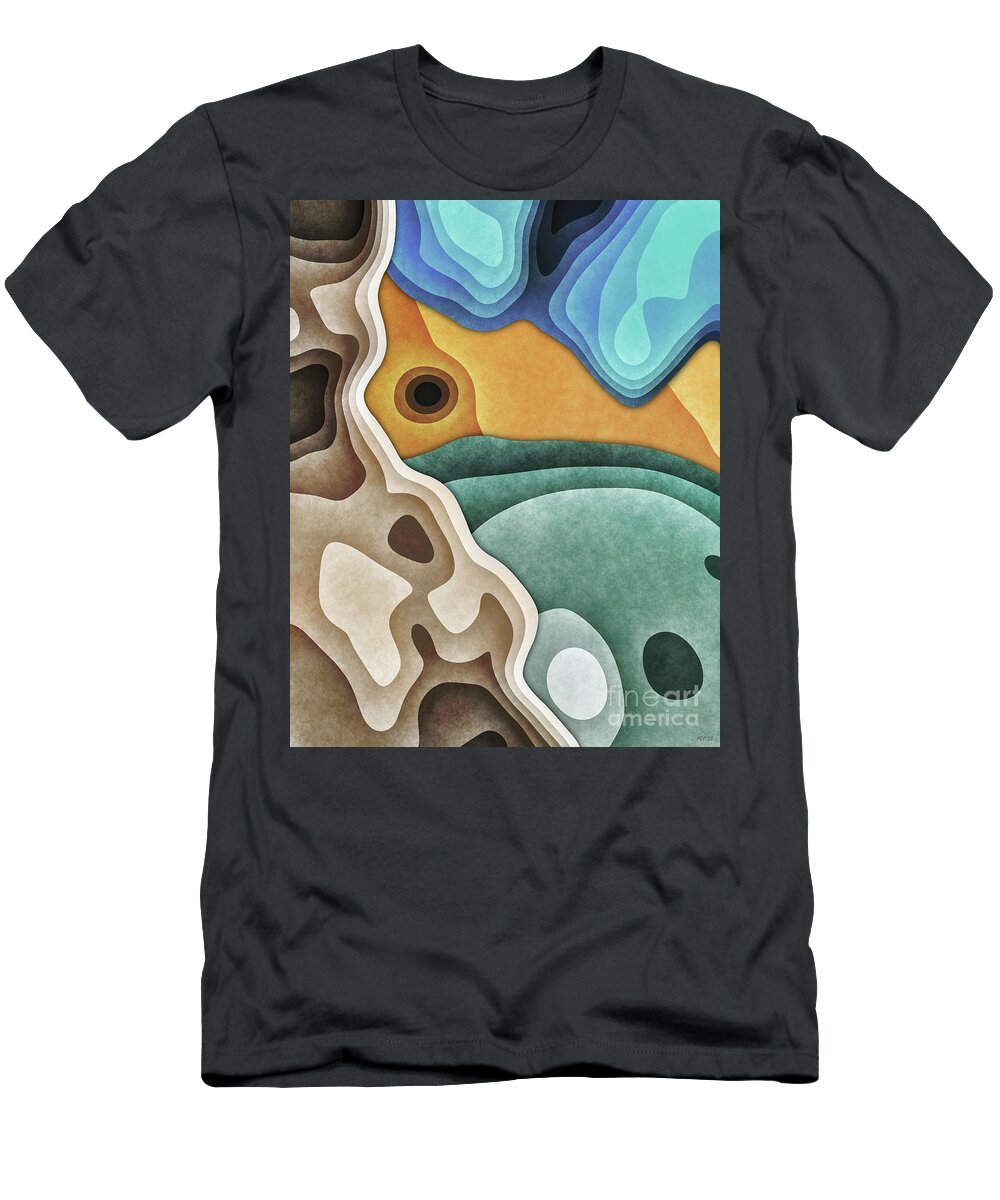 Earth Tones T-Shirt featuring the digital art Landscape of Layers by Phil Perkins