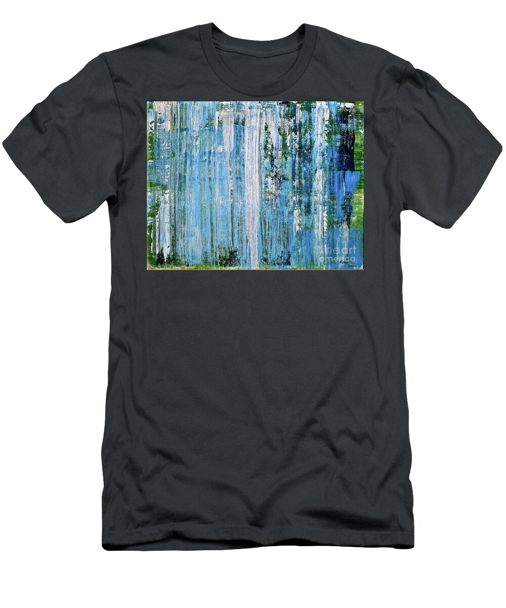 Waterfall T-Shirt featuring the painting Landscape Waterfall by Geoff Howard
