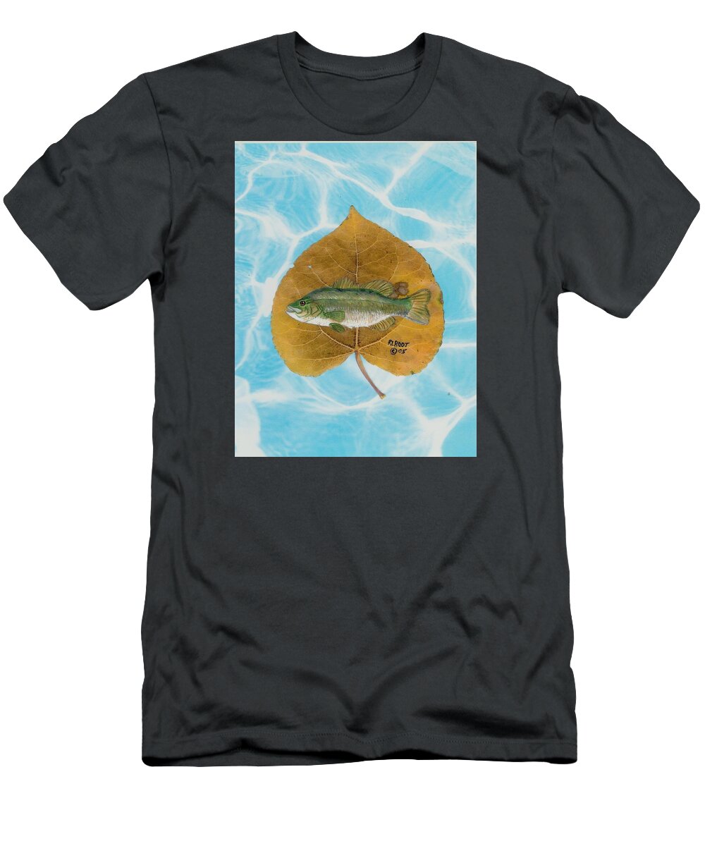 Wildlife T-Shirt featuring the painting Large mouth Bass #2 by Ralph Root