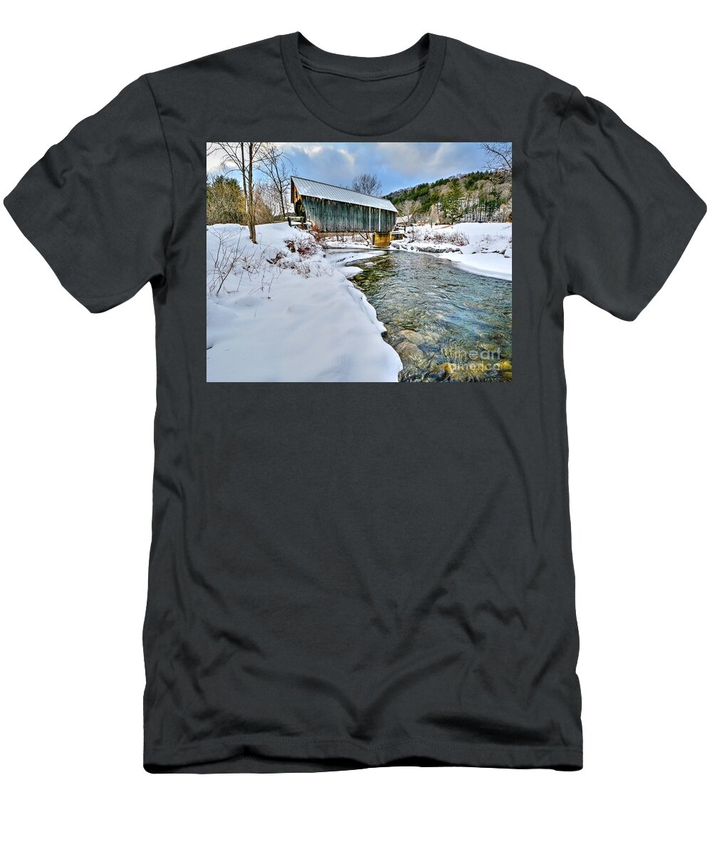 Larkin Covered Bridge T-Shirt featuring the photograph Larkin Covered Bridge by Steve Brown