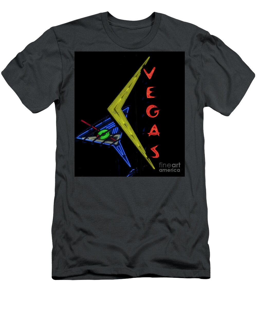 Las Vegas T-Shirt featuring the painting Las Vegas Neon Sign by Mindy Sommers