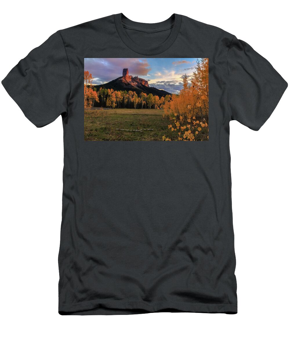 Chimney Rock T-Shirt featuring the photograph Last Light at Owl Creek Pass by Jennifer Grover