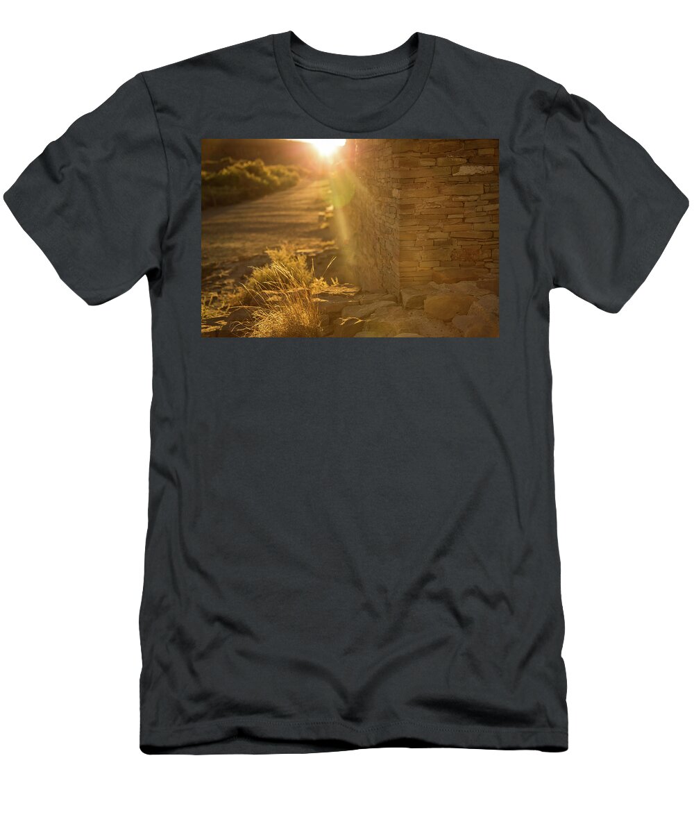Chaco Canyon T-Shirt featuring the photograph Last rays at Pueblo Bonito by Kunal Mehra