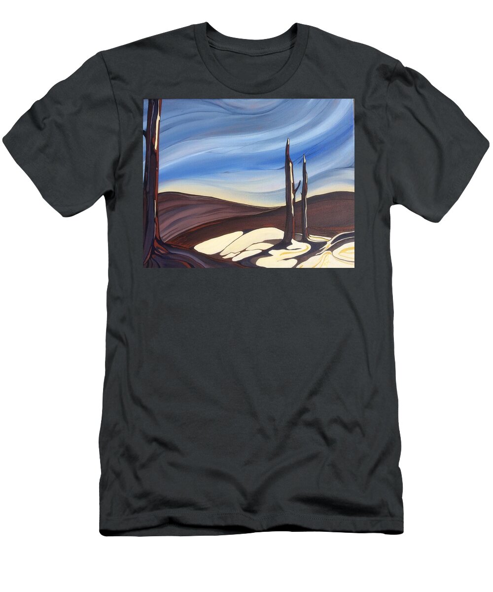 Snow T-Shirt featuring the painting Last Snow SOLD by Pat Purdy