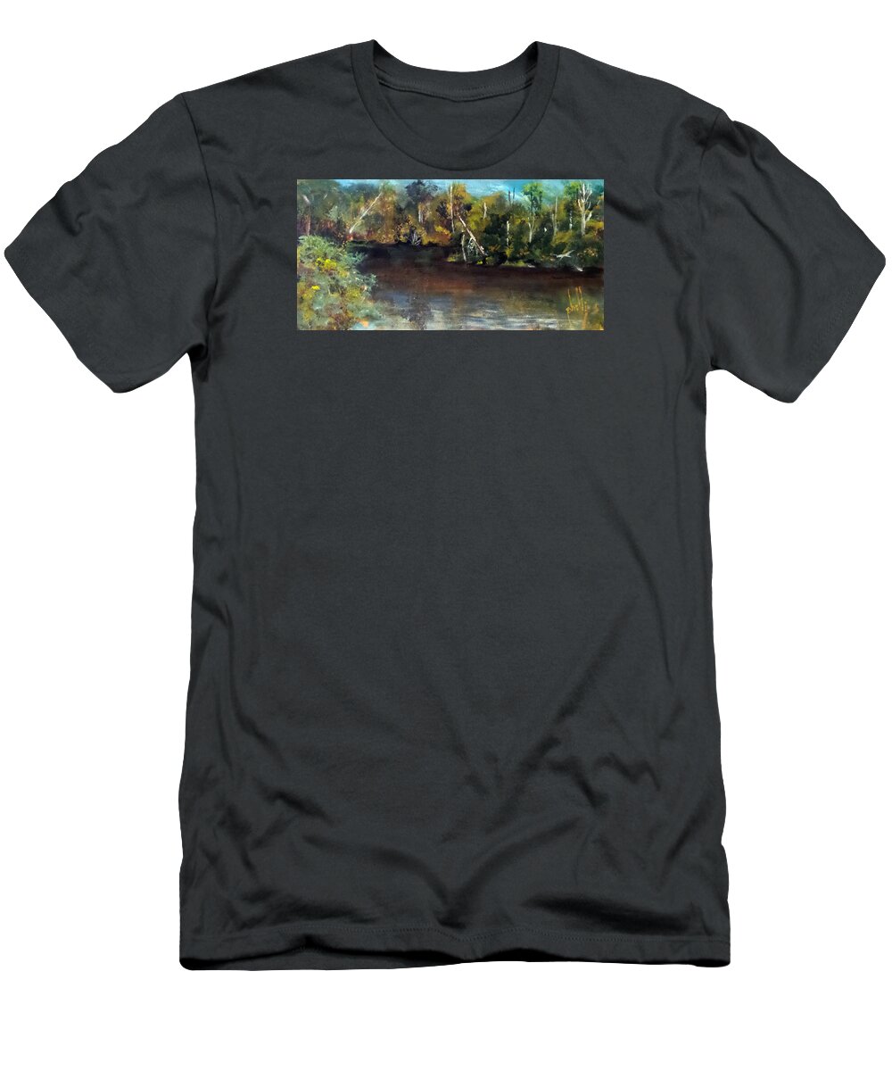 T-Shirt featuring the painting late in the Day on Blue Creek by Jim Phillips