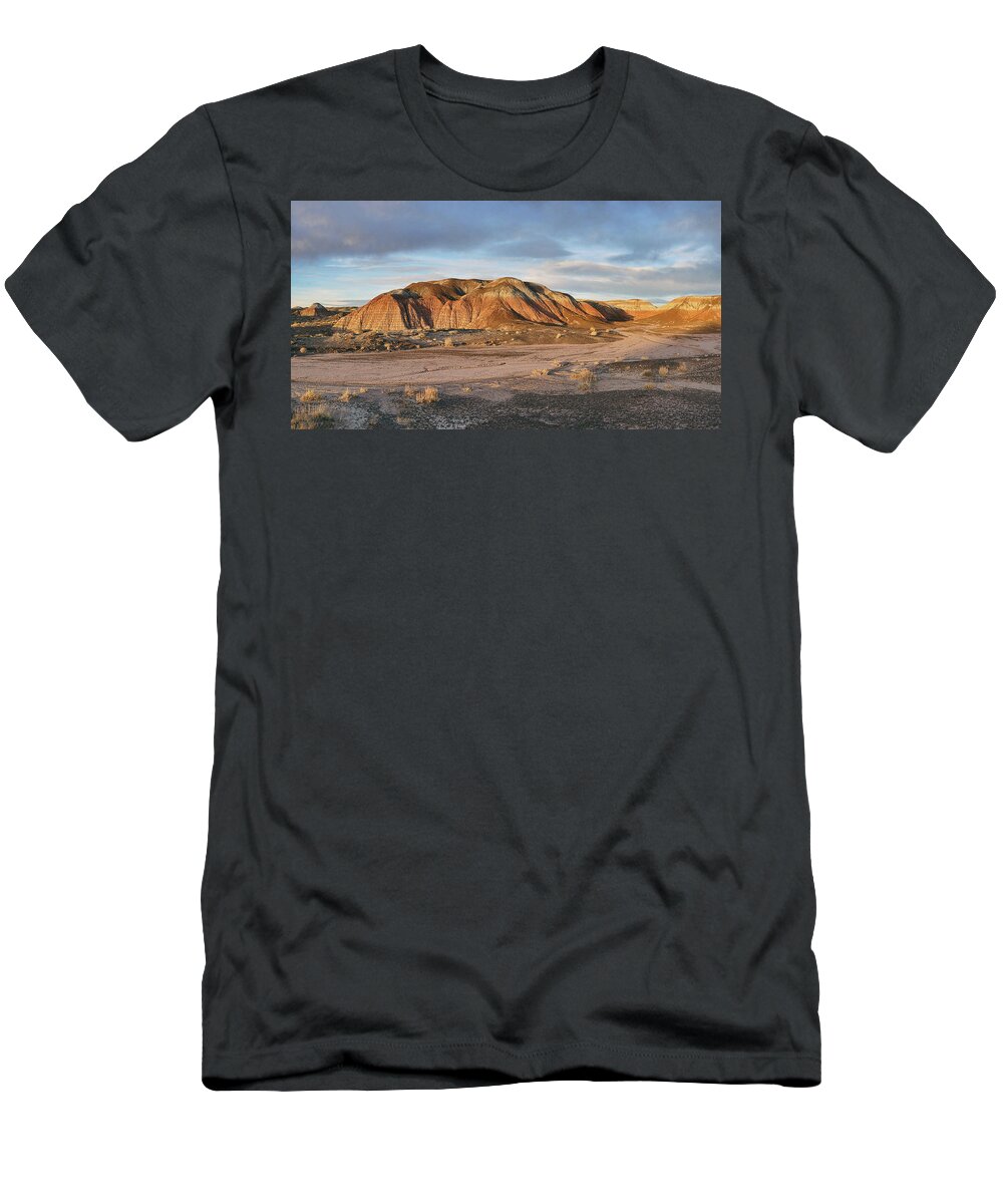 Painted Desert National Park T-Shirt featuring the photograph Late Light at Painted Desert by Theo O'Connor