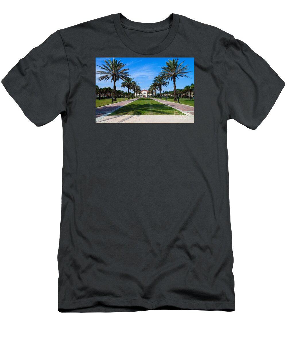 Jacksonville Beach T-Shirt featuring the photograph Latham Plaza by Diane Macdonald