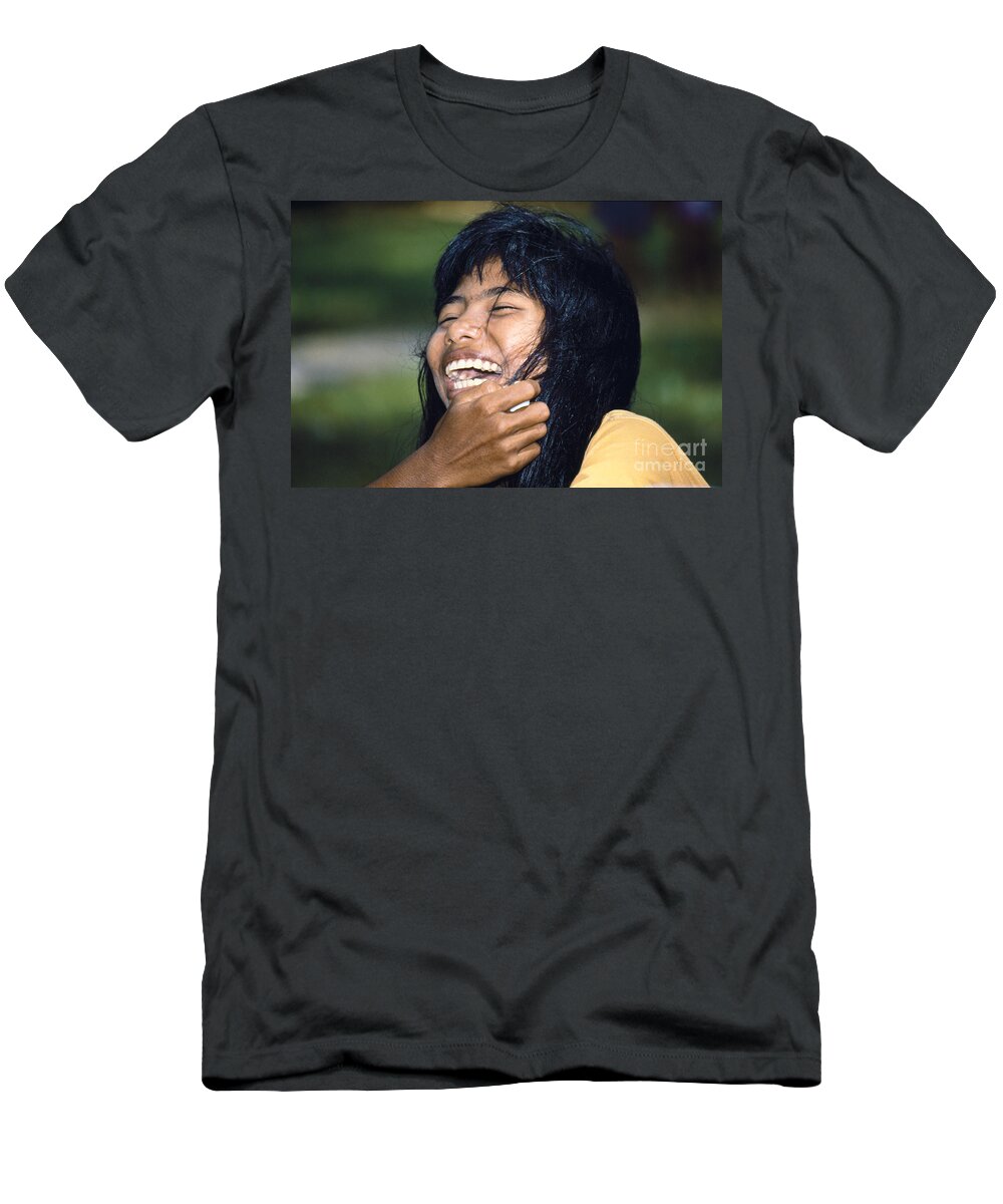 Girl T-Shirt featuring the photograph Laughing Out Loud by Heiko Koehrer-Wagner