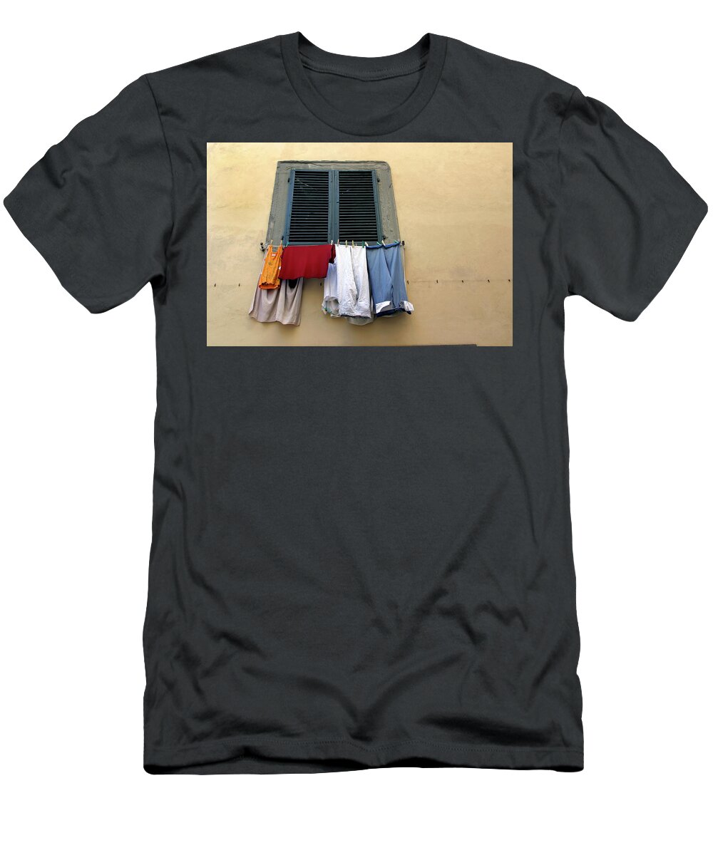 Italy T-Shirt featuring the photograph Laundry Day by KG Thienemann