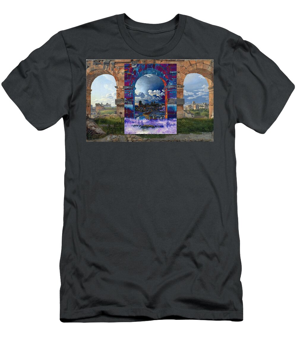 Abstract In The Living Room T-Shirt featuring the digital art Layered 19 Eckersberg by David Bridburg