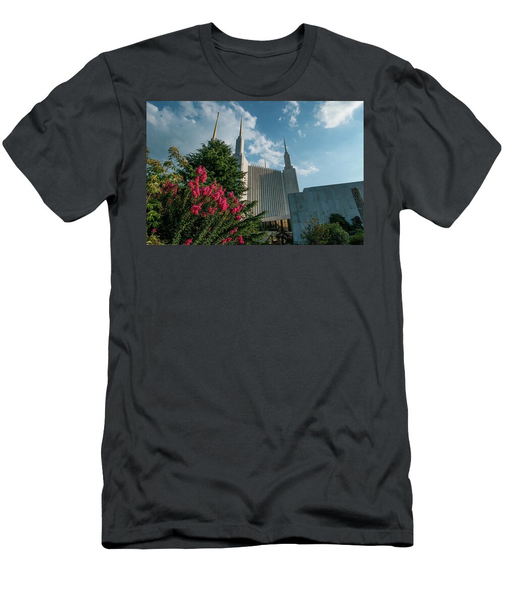 Architecture T-Shirt featuring the photograph Lds From The Flowers by Brian Green
