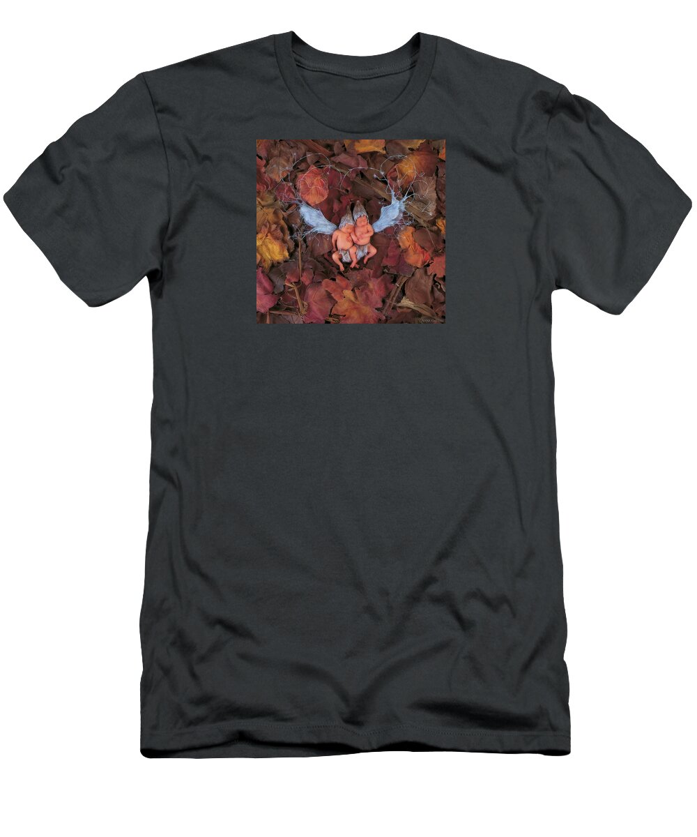 Autumn T-Shirt featuring the photograph Fall Leaf Fairies by Anne Geddes