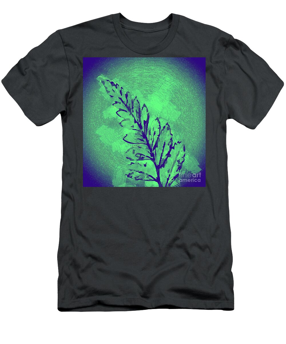 Tropical T-Shirt featuring the digital art Leaf Painting by Amir Faysal