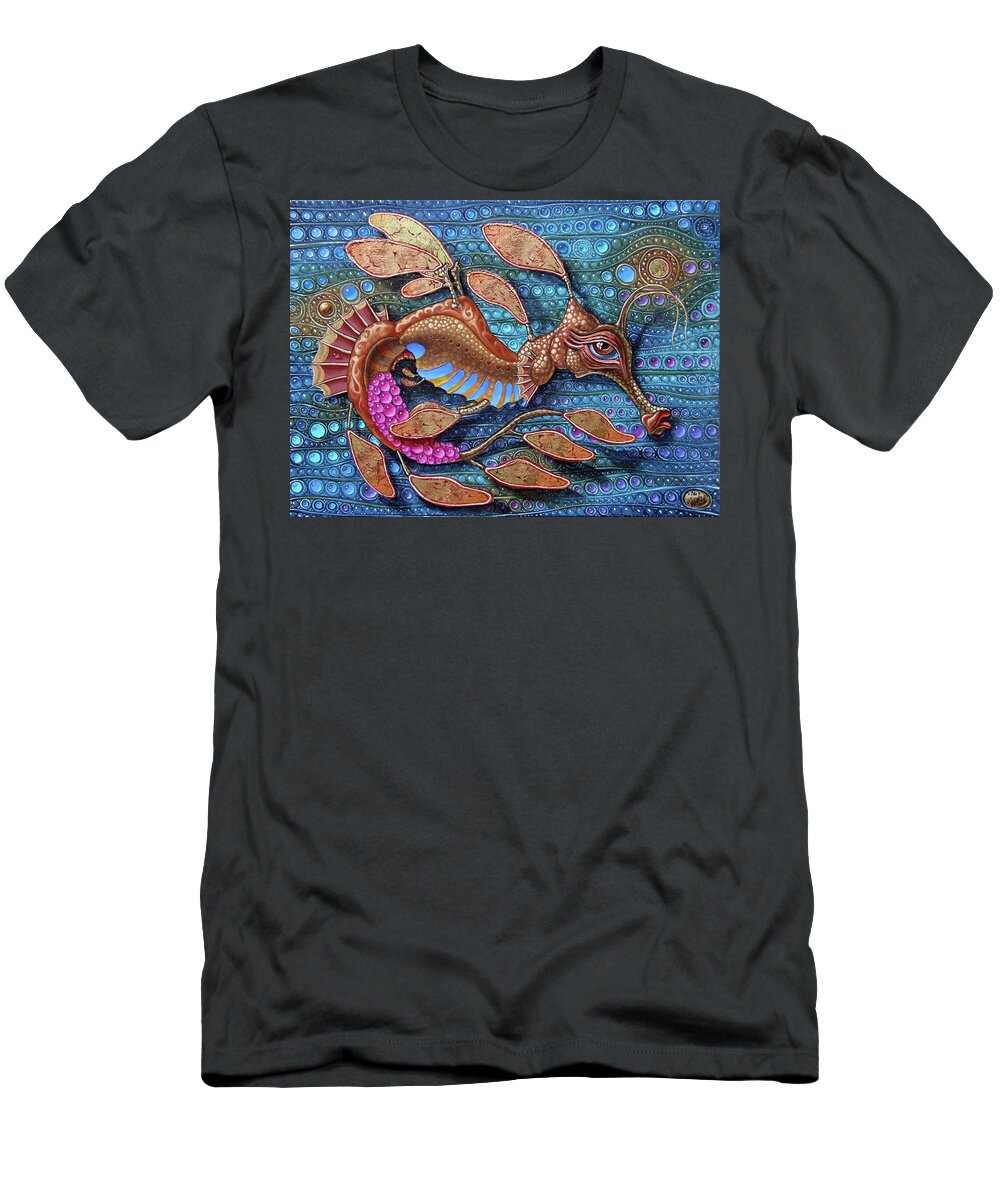 Decor T-Shirt featuring the painting Leafy seadragon by Victor Molev