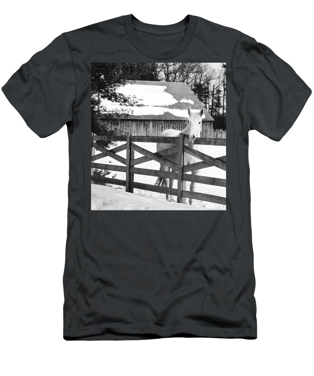 Horse T-Shirt featuring the photograph Leaning on The Fence by Eric Liller