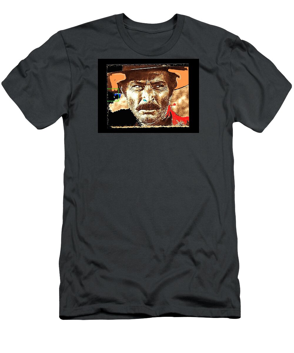Lee Van Cleef The Good T-Shirt featuring the photograph Lee Van Cleef The Good, the Bad and the Ugly collage 1966-2008 by David Lee Guss