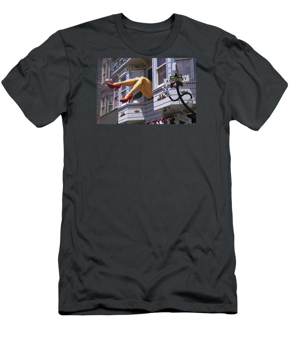 Leg T-Shirt featuring the photograph Legs in window SF by Garry Gay