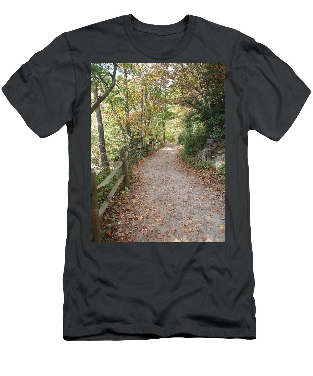 Path T-Shirt featuring the photograph Leisurely Walks Calm The Soul by Allen Nice-Webb