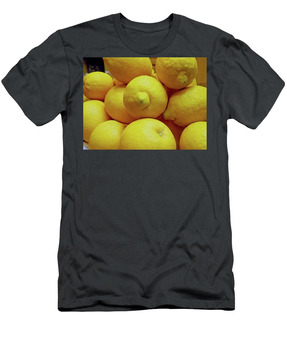 Lemon T-Shirt featuring the digital art Lemon Squeeze by Lynda Lehmann